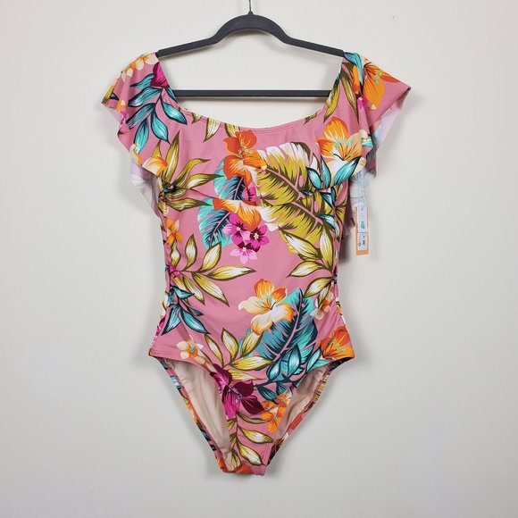 Kona Sol Other - NWT Kona Sol Floral One Piece Swimsuit Sz L